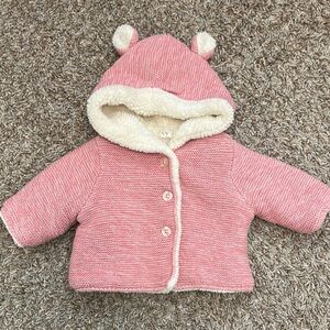 Adorable Pink Baby Jacket with Bear Ears